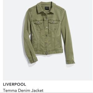 NWT Stitch Fix Liverpool Olive Temma Denim Jacket Size L